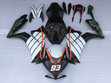 93 Baracuda Blanc & Noir 12-16 Honda CBR1000RR Carénage
