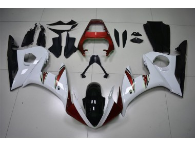 Accents Blanc Brillant & Rouge 03-04 Yamaha R6 Carénage