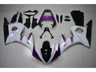 Accents Blanc Brillant & Violet 03-04 Yamaha R6 Carénage