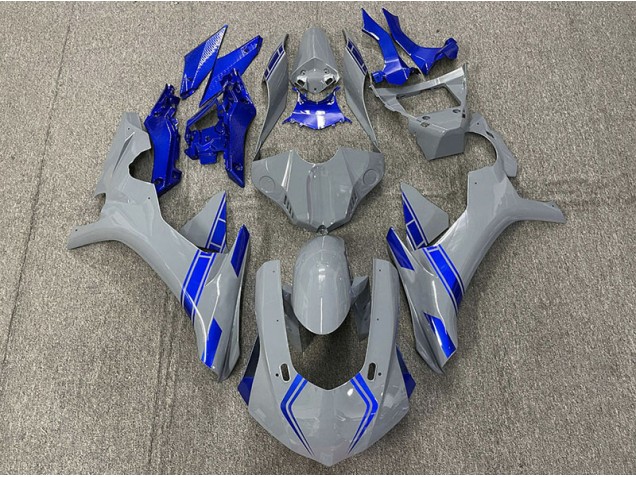 Accents Gris & Bleu Nardo 15-19 Yamaha R1 Carénage Accents Gris & Bleu Nardo 15-19 Yamaha R1 Carénage