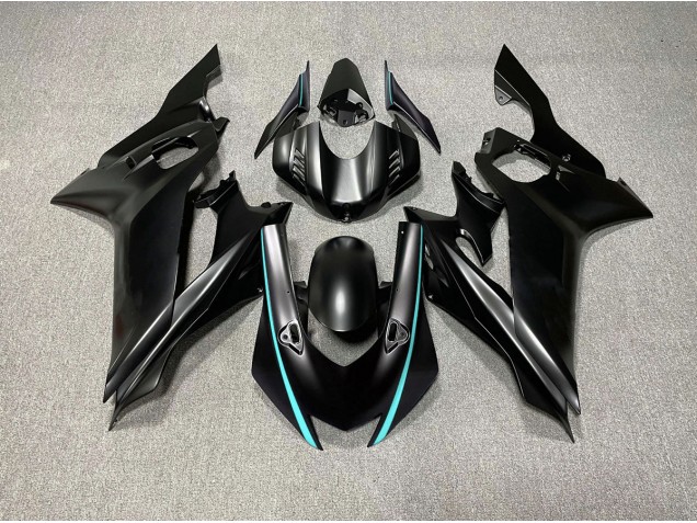 Accents Noir Mat & Bleu Sarcelle 17-21 Yamaha R6 Carénage Accents Noir Mat & Bleu Sarcelle 17-21 Yamaha R6 Carénage