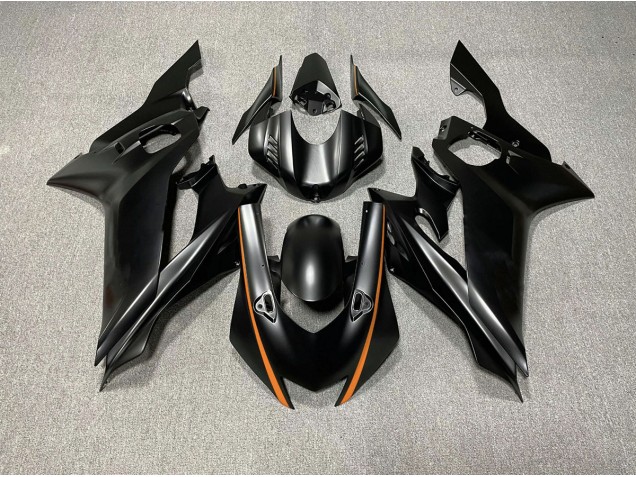 Accents Noir Mat & Orange 17-21 Yamaha R6 Carénage Accents Noir Mat & Orange 17-21 Yamaha R6 Carénage