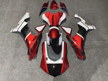 Accents Rouges & Fibre De Carbone 15-19 Yamaha R1 Carénage