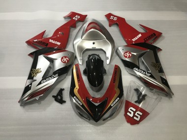 Argent Brillant & Rouge 06-07 Kawasaki ZX10R Carénage