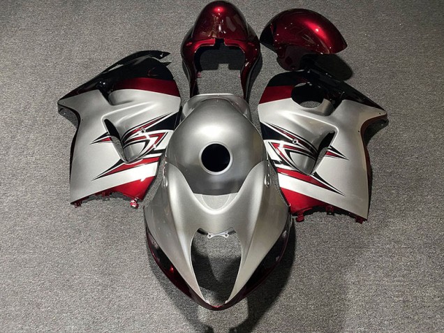 Argent Brillant & Rouge Bonbon 97-07 Suzuki GSXR 1300 Carénage Argent Brillant & Rouge Bonbon 97-07 Suzuki GSXR 1300 Carénage