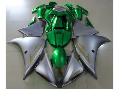 Argent Mat & Vert 09-11 Yamaha R1 Carénage