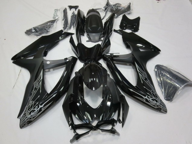 Argent & Noir 08-10 Suzuki GSXR 600-750 Carénage Argent & Noir 08-10 Suzuki GSXR 600-750 Carénage