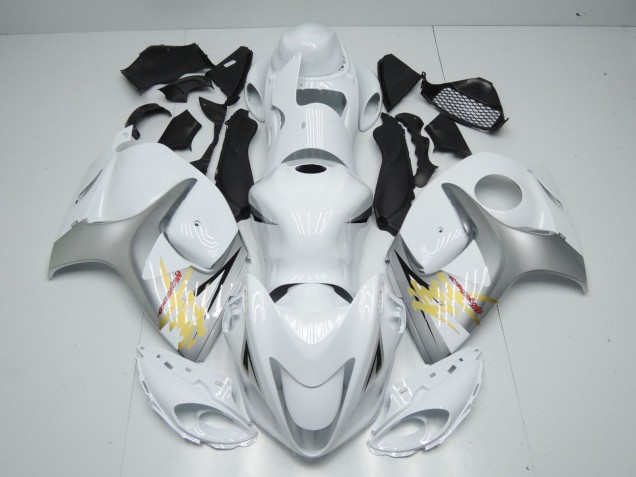 Blanc & Argent 08-20 Suzuki GSXR 1300 Carénage Blanc & Argent 08-20 Suzuki GSXR 1300 Carénage