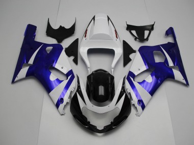 Blanc & Bleu 01-03 Suzuki GSXR 600-750 Carénage
