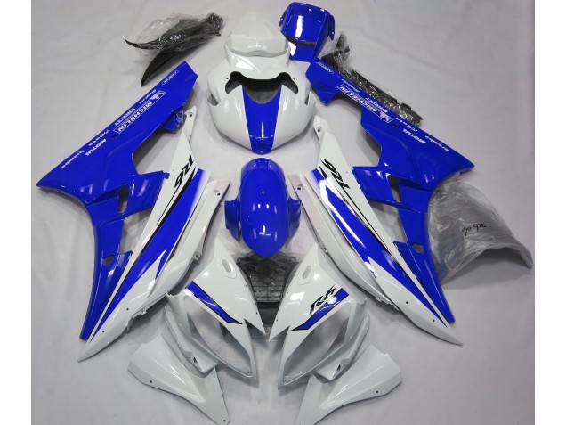 Blanc Brillant & Bleu 06-07 Yamaha R6 Carénage Blanc Brillant & Bleu 06-07 Yamaha R6 Carénage