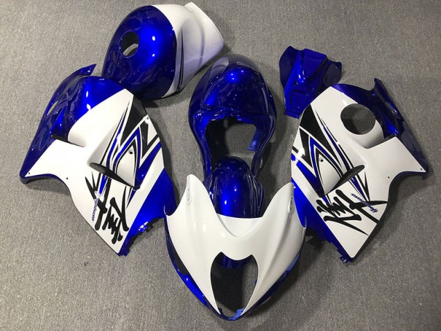 Blanc Brillant & Bleu 97-07 Suzuki GSXR 1300 Carénage Blanc Brillant & Bleu 97-07 Suzuki GSXR 1300 Carénage