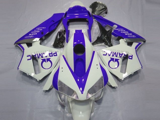 Blanc Brillant & Bleu Pramac 03-04 Honda CBR600RR Carénage Blanc Brillant & Bleu Pramac 03-04 Honda CBR600RR Carénage