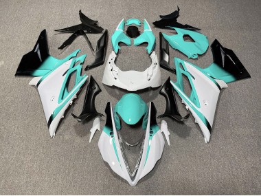 Blanc Brillant & Bleu Sarcelle 13-16 Triumph Daytona 675 Carénage