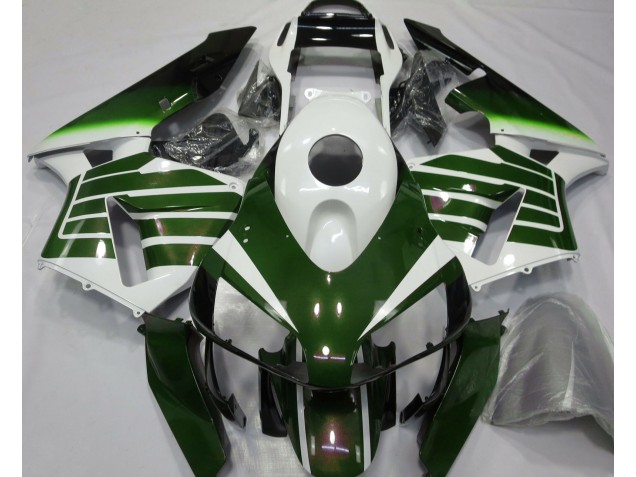 Blanc Brillant & Fondu Vert 03-04 Honda CBR600RR Carénage Blanc Brillant & Fondu Vert 03-04 Honda CBR600RR Carénage