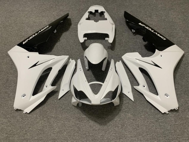 Blanc Brillant & Noir 06-08 Triumph Daytona 675 Carénage Blanc Brillant & Noir 06-08 Triumph Daytona 675 Carénage