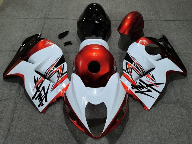 Blanc Brillant & Orange 97-07 Suzuki GSXR 1300 Carénage Blanc Brillant & Orange 97-07 Suzuki GSXR 1300 Carénage