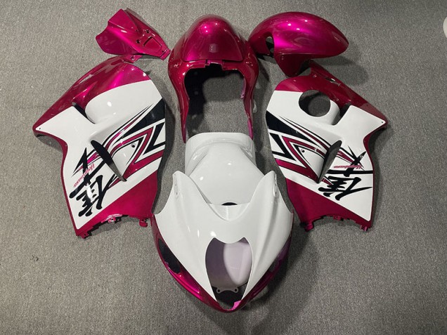 Blanc Brillant & Rose 97-07 Suzuki GSXR 1300 Carénage Blanc Brillant & Rose 97-07 Suzuki GSXR 1300 Carénage
