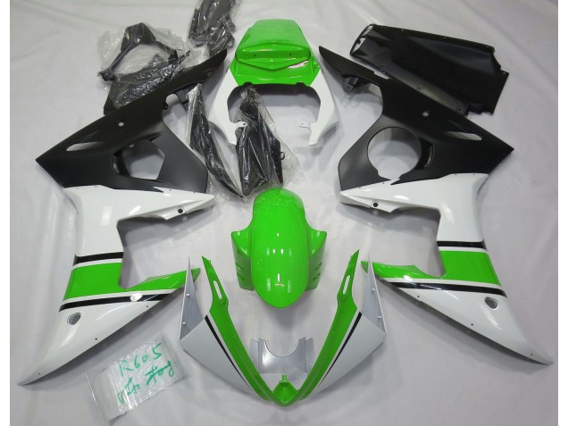 Blanc Brillant & Vert 03-04 Yamaha R6 Carénage Blanc Brillant & Vert 03-04 Yamaha R6 Carénage