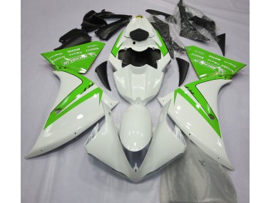 Blanc Brillant & Vert 12-14 Yamaha R1 Carénage