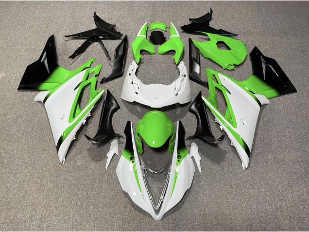Blanc Brillant & Vert 13-16 Triumph Daytona 675 Carénage Blanc Brillant & Vert 13-16 Triumph Daytona 675 Carénage
