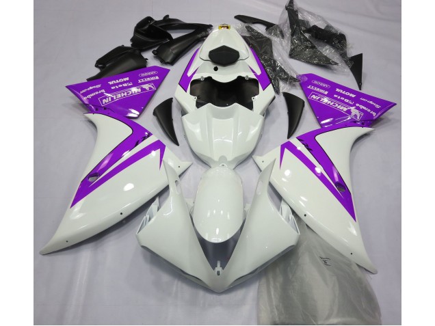 Blanc Brillant & Violet 12-14 Yamaha R1 Carénage Blanc Brillant & Violet 12-14 Yamaha R1 Carénage
