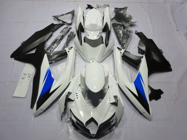 Blanc & Noir 08-10 Suzuki GSXR 600-750 Carénage Blanc & Noir 08-10 Suzuki GSXR 600-750 Carénage
