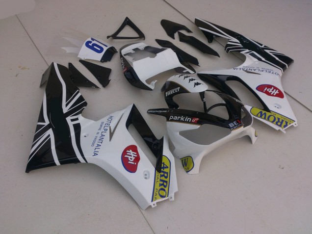 Blanc & Noir Avec Drapeau 06-08 Triumph Daytona 675 Carénage Blanc & Noir Avec Drapeau 06-08 Triumph Daytona 675 Carénage
