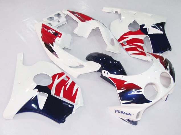 Blanc Rouge & Bleu 90-98 Honda CBR250RR Carénage Blanc Rouge & Bleu 90-98 Honda CBR250RR Carénage