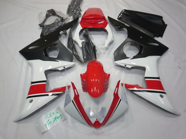 Blanc Rouge & Noir 05 Yamaha R6 Carénage Blanc Rouge & Noir 05 Yamaha R6 Carénage