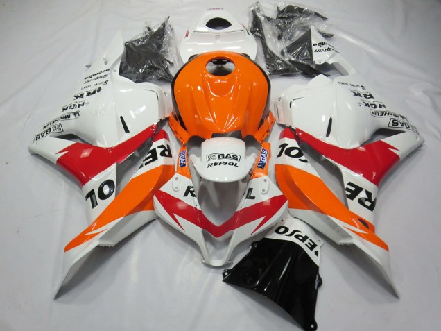 Blanc Rouge & Orange Repsol 09-12 Honda CBR600RR Carénage Blanc Rouge & Orange Repsol 09-12 Honda CBR600RR Carénage