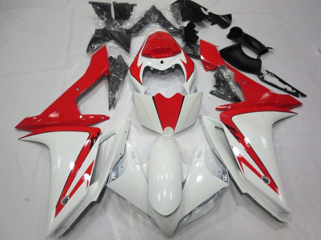 Blanc Rouge Personnalisé 07-08 Yamaha R1 Carénage Blanc Rouge Personnalisé 07-08 Yamaha R1 Carénage