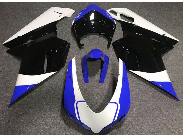 Bleu Brillant Blanc & Noir 07-14 Ducati 848 1098 1198 Carénage Bleu Brillant Blanc & Noir 07-14 Ducati 848 1098 1198 Carénage