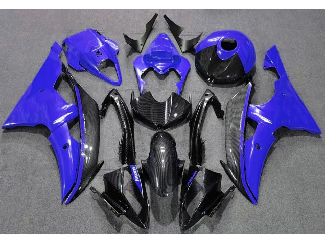 Bleu Brillant & Fiber De Carbone 08-16 Yamaha R6 Carénage Bleu Brillant & Fiber De Carbone 08-16 Yamaha R6 Carénage