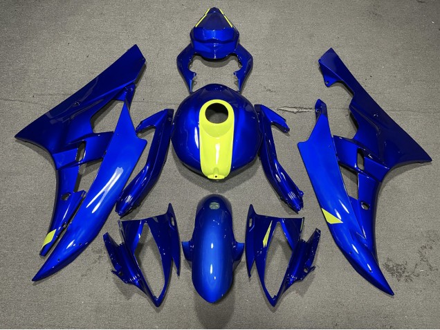Bleu Brillant & Jaune Haute Visibilité 06-07 Yamaha R6 Carénage Bleu Brillant & Jaune Haute Visibilité 06-07 Yamaha R6 Carénage