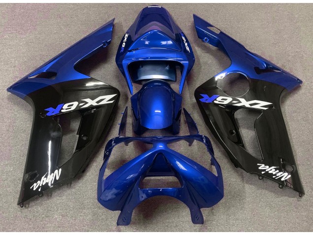 Bleu Brillant & Noir 03-04 Kawasaki ZX6R Carénage Bleu Brillant & Noir 03-04 Kawasaki ZX6R Carénage