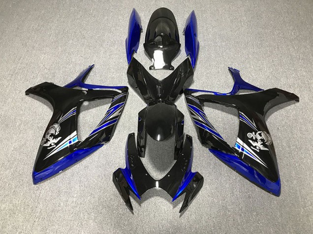 Bleu Brillant & Noir Personnalisé 06-07 Suzuki GSXR 600-750 Carénage Bleu Brillant & Noir Personnalisé 06-07 Suzuki GSXR 600-750 Carénage