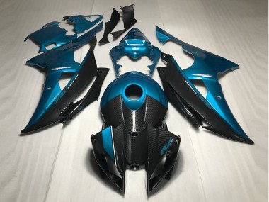 Bleu Clair Avec Style Fibre De Carbone 08-16 Yamaha R6 Carénage