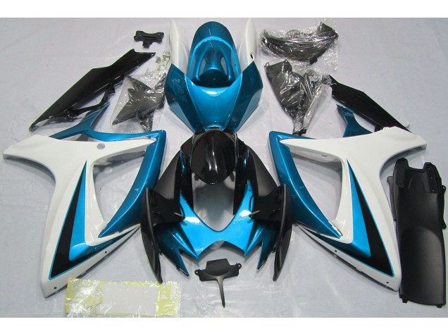 Bleu Clair & Blanc 06-07 Suzuki GSXR 600-750 Carénage