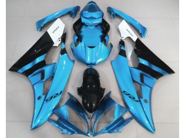 Bleu Clair Brillant & Noir 06-07 Yamaha R6 Carénage