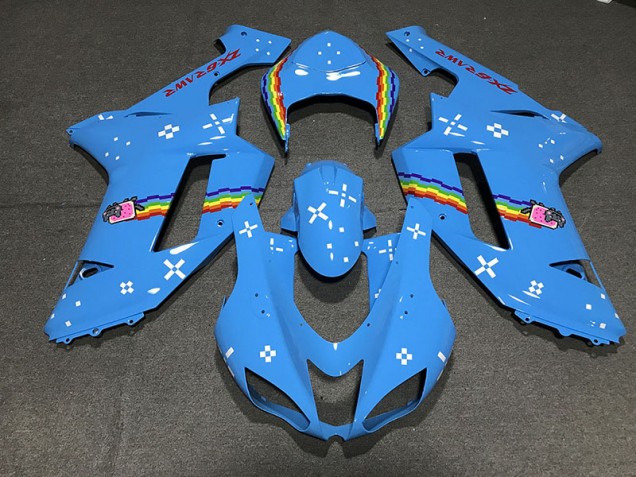 Bleu Clair Personnalisé 07-08 Kawasaki ZX6R Carénage Bleu Clair Personnalisé 07-08 Kawasaki ZX6R Carénage
