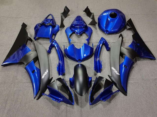 Bleu Foncé & Noir Mat 08-16 Yamaha R6 Carénage