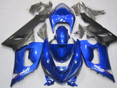 Bleu & Noir 05-06 Kawasaki ZX6R Carénage