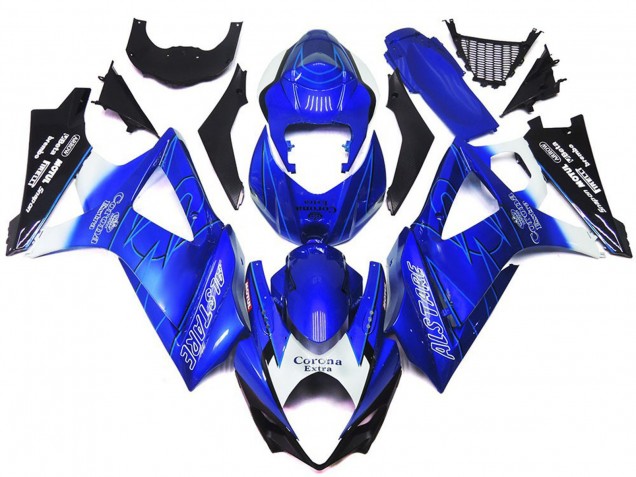Bleu Vibrant Avec Blanc Corona 07-08 Suzuki GSXR 1000 Carénage Bleu Vibrant Avec Blanc Corona 07-08 Suzuki GSXR 1000 Carénage