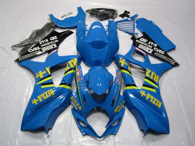 Bleu Vif Rizla 07-08 Suzuki GSXR 1000 Carénage Bleu Vif Rizla 07-08 Suzuki GSXR 1000 Carénage