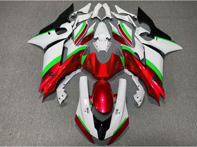 Brillant Rouge & Vert 17-21 Yamaha R6 Carénage Brillant Rouge & Vert 17-21 Yamaha R6 Carénage