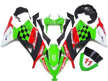 Carreaux Rouges & Noirs Brillants 13-18 Kawasaki Ninja 300 Carénage