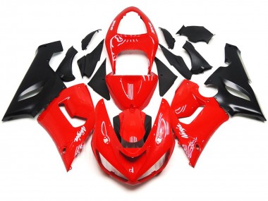 Décalcomanies Blanches Rouges Brillantes Unies 05-06 Kawasaki ZX6R Carénage