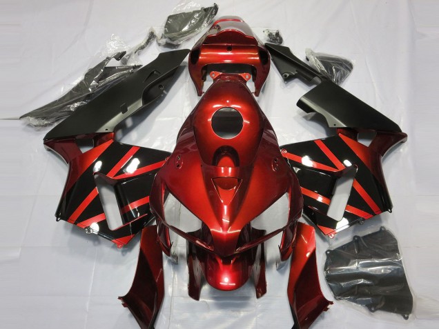 Design Rouge & Noir Brillant 05-06 Honda CBR600RR Carénage Design Rouge & Noir Brillant 05-06 Honda CBR600RR Carénage