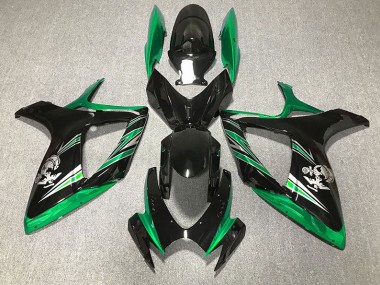 Design Vert Brillant & Noir 06-07 Suzuki GSXR 600-750 Carénage