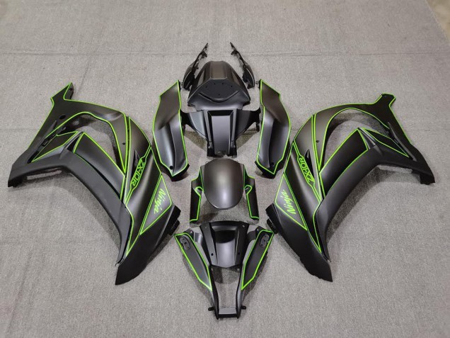 Doublure Noire Mate & Verte 11-15 Kawasaki ZX10R Carénage